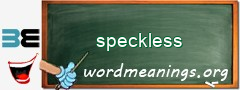 WordMeaning blackboard for speckless